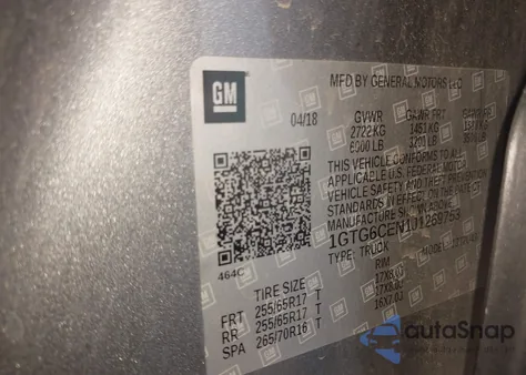 2018 GMC Canyon Sle from USA, damaged, VIN 1GTG6CEN1J1269753